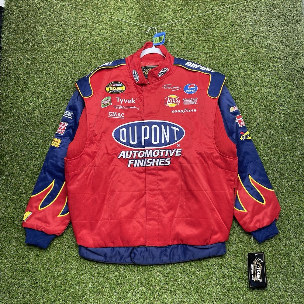 Jeff Gordon #24 DuPont Flames Racing Jacket Mens XL NASCAR Snap Close NWT